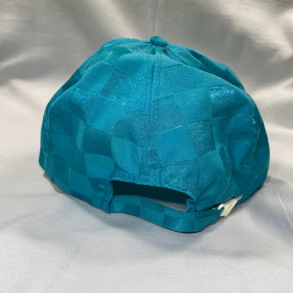VINTAGE San Juan Signs San Sun Rope Trucker Hat | Teal Checkerboard | Excellent - Picture 3 of 6